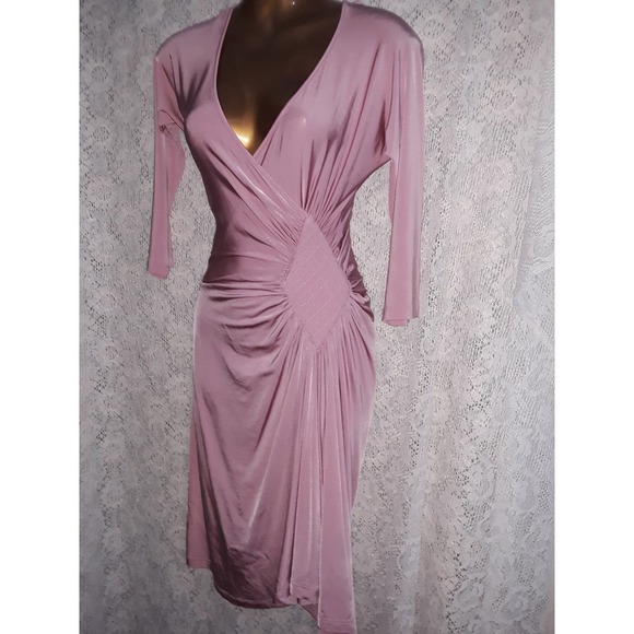 NWT Roberto Cavalli Sz 44 Just Cavalli ABITO Fitted Wrap Dress Rose Pink - Picture 7 of 10